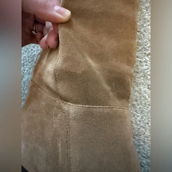 Sam Edelman Camel Suede Tan Knee-High Victoria Boots Size 8 - Picture 7 of 15